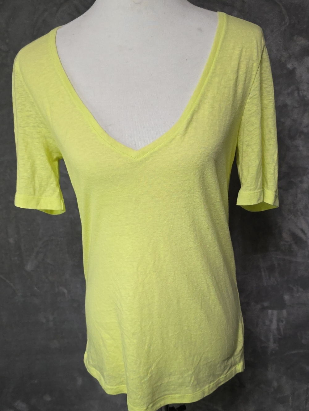Victoria's Secret Neon Yellow V-Neck Tee